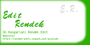 edit rendek business card